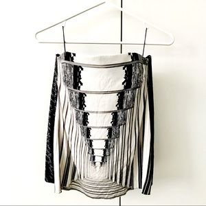 Peter Pilotto Resort Stretch Silk Patterned Zip Up Bustier